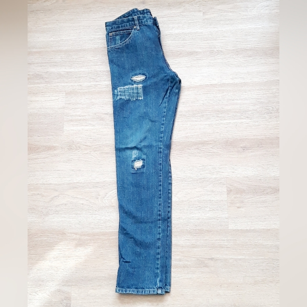 DKNY Greenwhich Distressed Slim Jeans / Size 20 Waist 30" Low Rise Dark Jeans - Picture 10 of 13